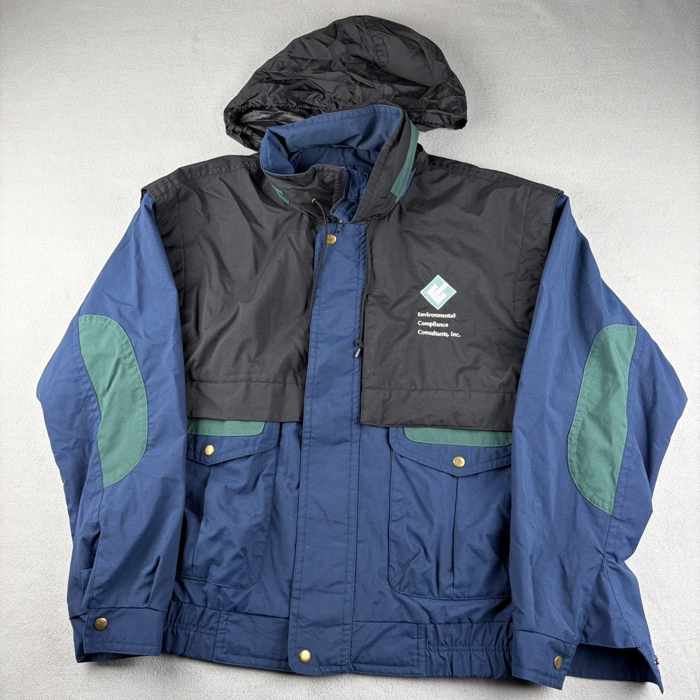 Vintage 90s Hilton Active Apparel Colorblock Windbreaker Jacket Men's XL